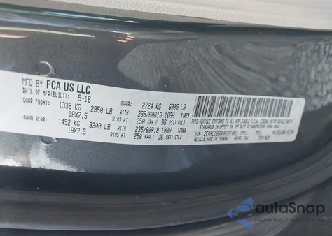 2017 Chrysler Pacifica Touring-L from USA, damaged, VIN 2C4RC1BG8HR511083